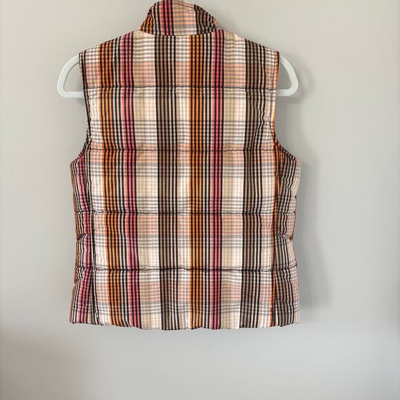 Retro preppy, Liz Claiborne small puffer multicolor plaid vest. - Picture 6 of 12